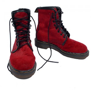 Vintage 90's Red Velvet Doc Martens Boots