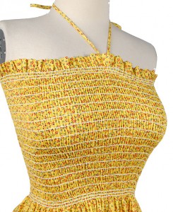 70's strapless yellow sundress