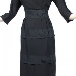 Vintage 50's Black Wiggle Dress with Faille Trim
