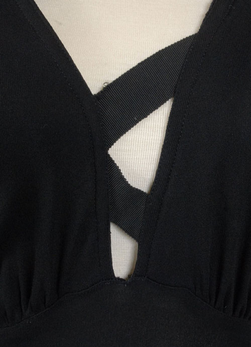 Vintage 80s THIERRY MUGLER Dress Black Silk Jersey Avant Garde Bandage 